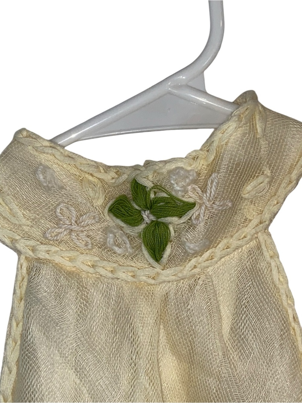 vintage Y2k Max Studio halter mock neck top cream sheer overlay Linen Resortwear - Picture 8 of 16